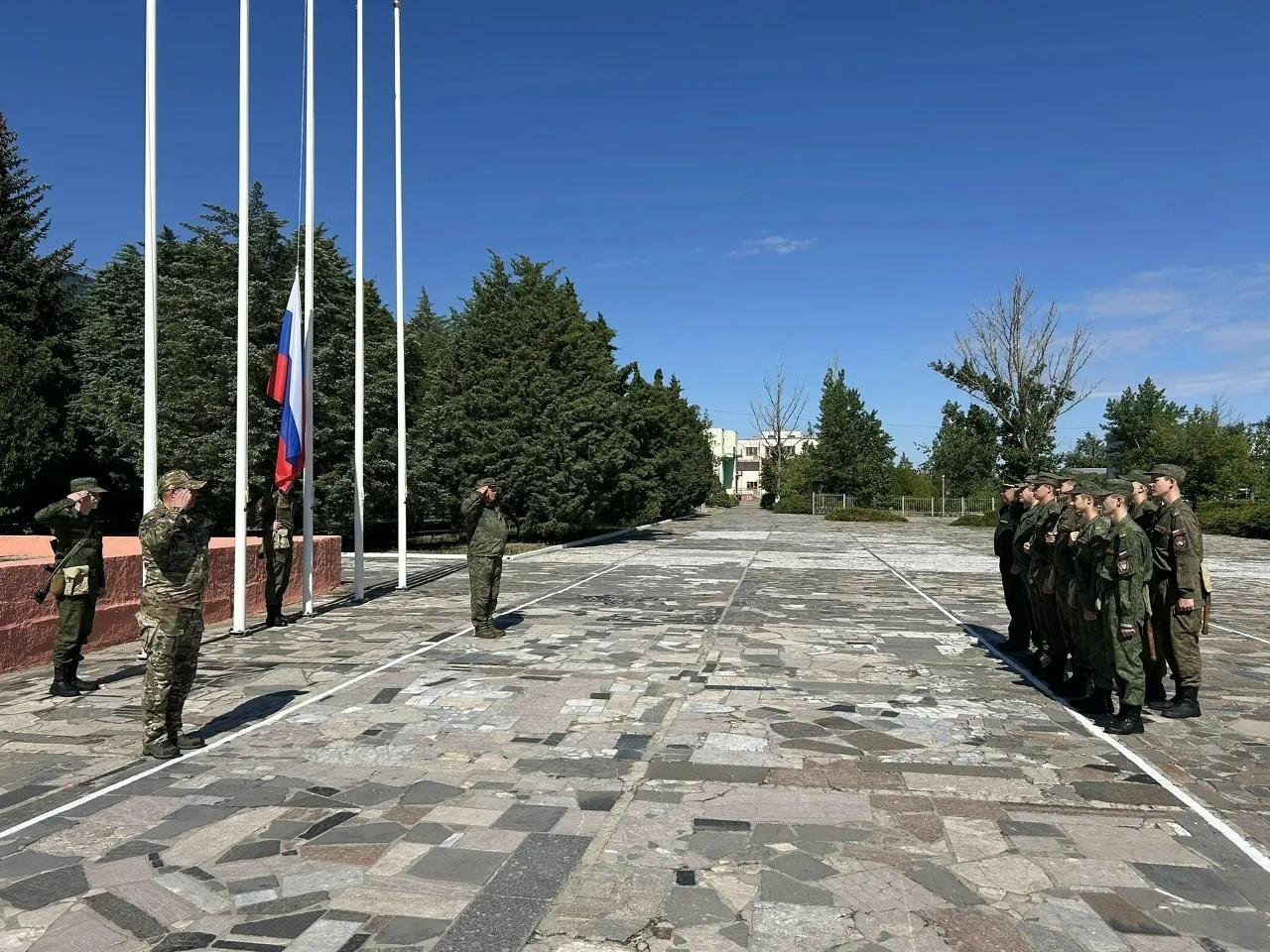 Построение кадет на плацу