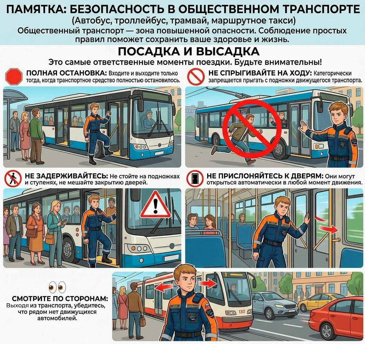 Памятка БЕЗОПАСНОСТЬ ДВИЖЕНИЯ В ОБЩЕСТВЕННОМ ТРАНСПОРТЕ