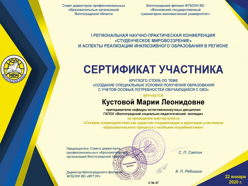Сертификат (мастер-класс)