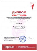 Участник Диплом участника конкурса по организации работы Движения первых