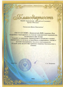 Благодарность Орлова Ирина Николаевна