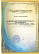Благодарность Стешина Татьяна Михайловна