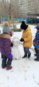 Лепим снеговика Снегопад