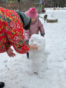 делаем снеговика .