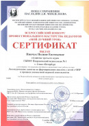 Сертификат. выдан за представление опыта