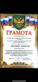 Грамоты. За хорошие результаты  учёбе