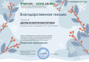 Благодарность Снежная фантазия бл. Куратора