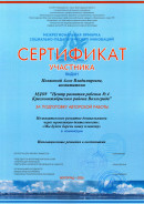 Сертификат участника Международной ярмарки социально-педагогических инноваций. 