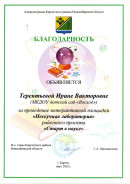 Благодарность. за проведение интерактивной площадки 