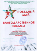 БЛАГОДАРНОСТЬ ПОБЕДНЫЙ МАЙ