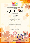 диплом 1 степени .