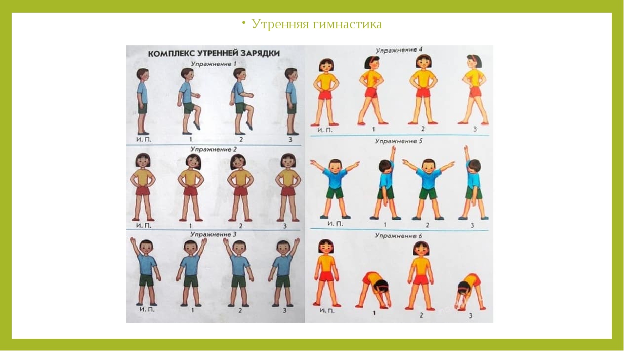 План зарядки по физкультуре
