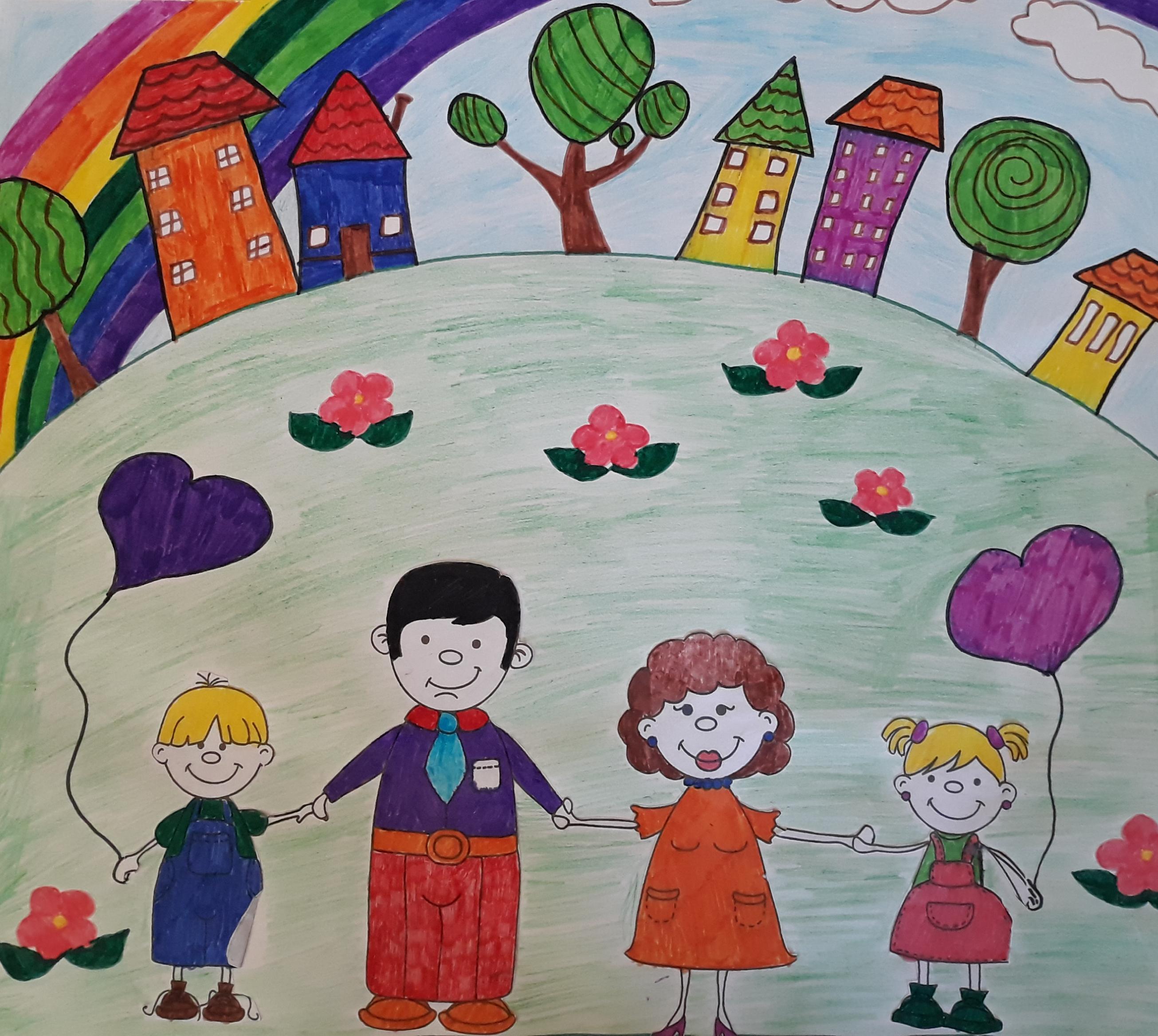 Рисунок ко Дню защиты детей 7 класс