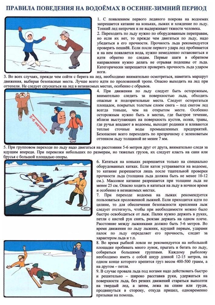 Правила проведения на водоемах в осенне-зимний период