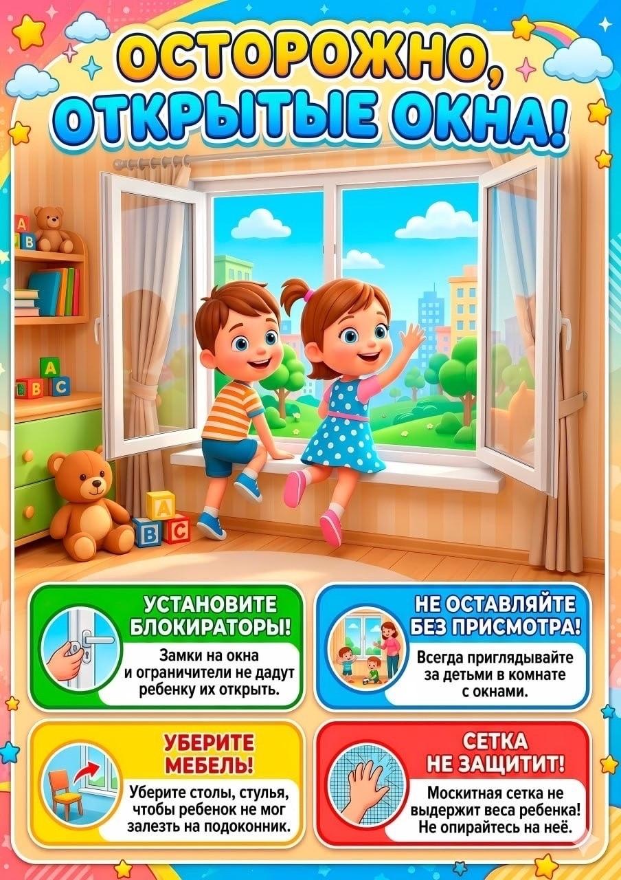 осторожно открытые окна